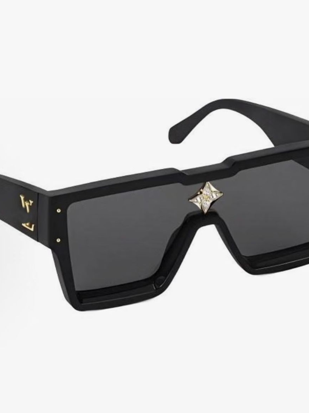 Luxury Black Shield Sunglasses with Gold Accent